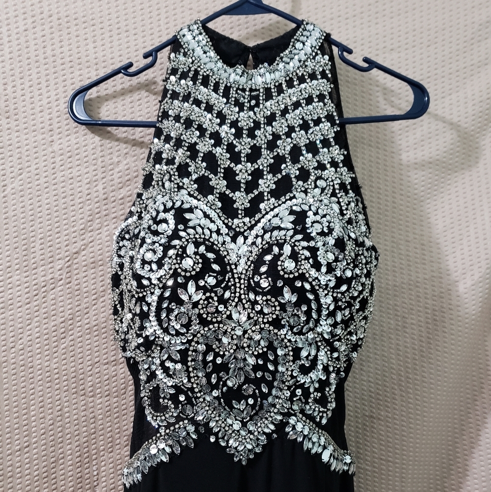 Jersey black formal dress